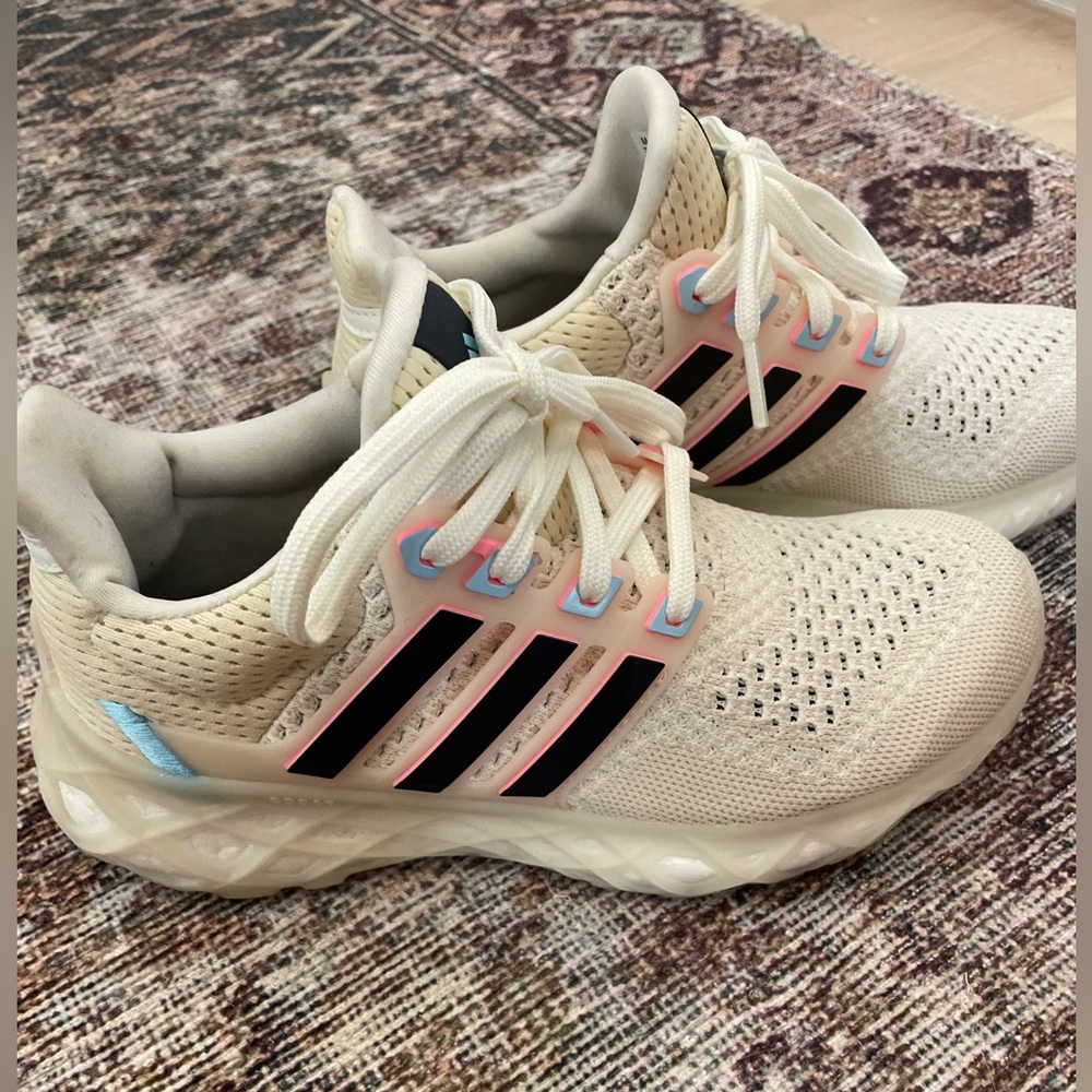 Adidas Ultraboost Cream and Black Athletic Shoes